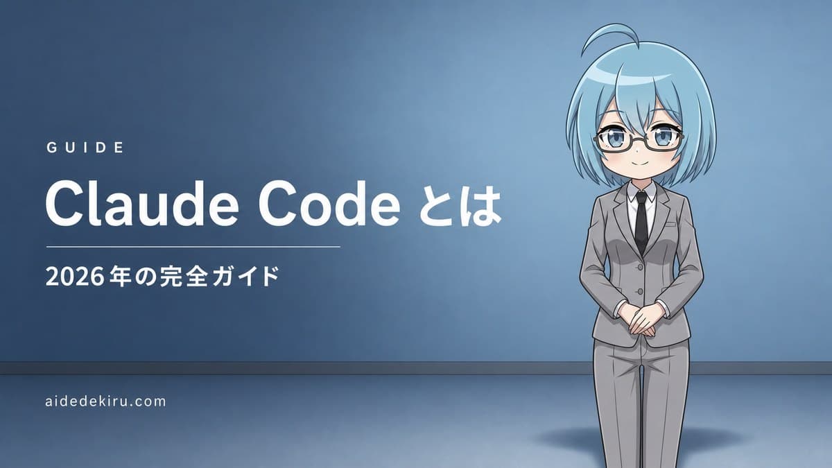 「Claude Code とは／2026年の完全ガイド」と書かれた記事バナー画像