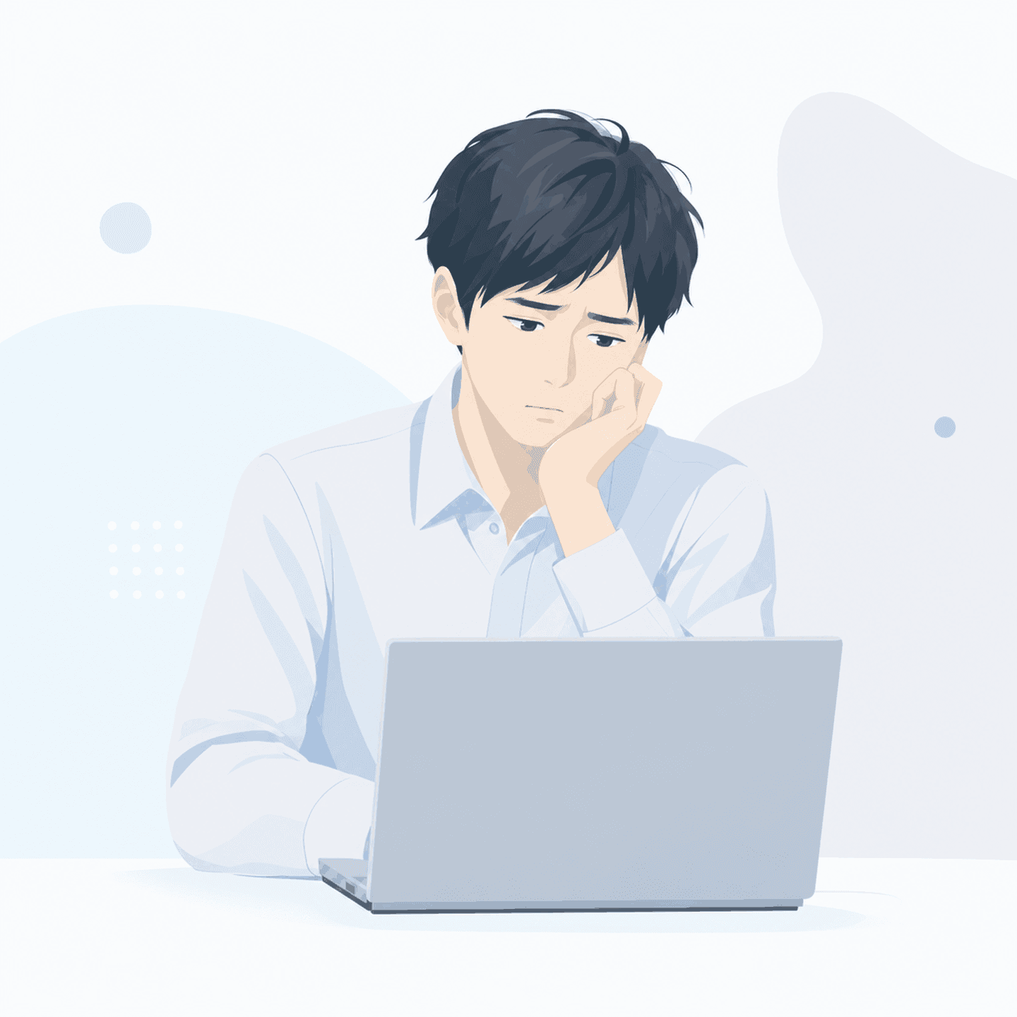 一人で動画を見ながら学んでいて、手が止まりがちな様子