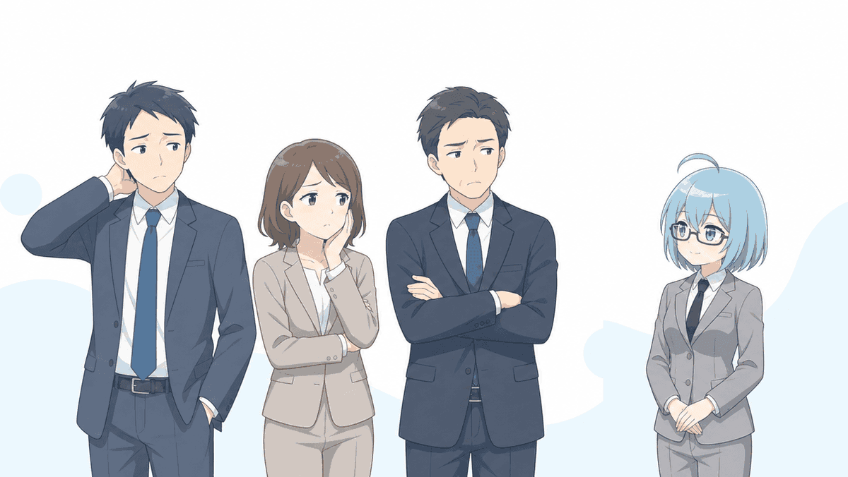 AIの情報は追っているものの手を動かせずにいる人たちと、それを見守る運営キャラクター
